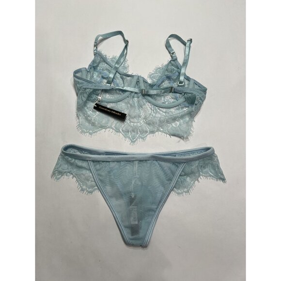 Gooseberry Intimates Be Mine Bra & Briefs in Baby Blue - Picture 5 of 6
